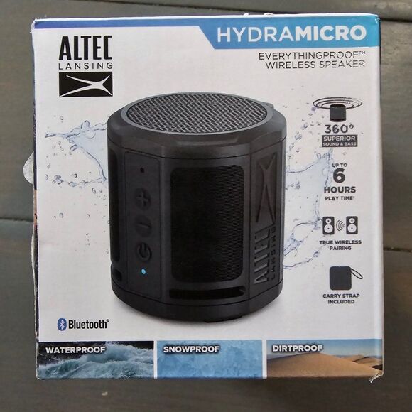 Altec Lansing HydraMicro Black Waterproof Lightweight Portable Bluetooth Speaker - Picture 6 of 8